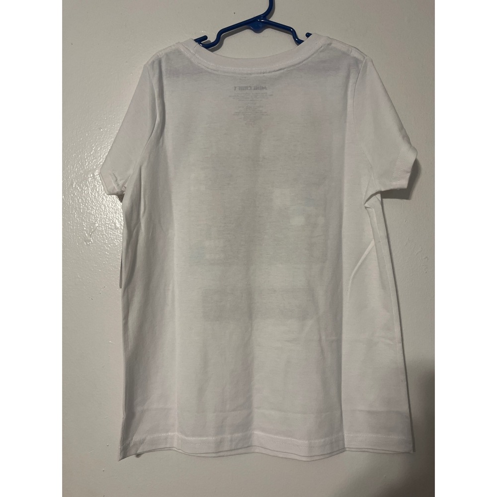 Minecraft Girls White Graphic Tee Creeper Pixel Art Shirt Size M 10-12 NWT - Picture 5 of 5